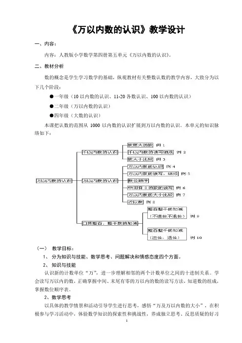 二年级下册数学教案 - 7.2《万以内数的认识》人教新课标(2014秋)