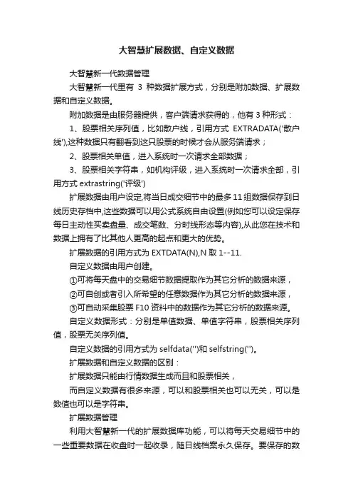大智慧扩展数据、自定义数据