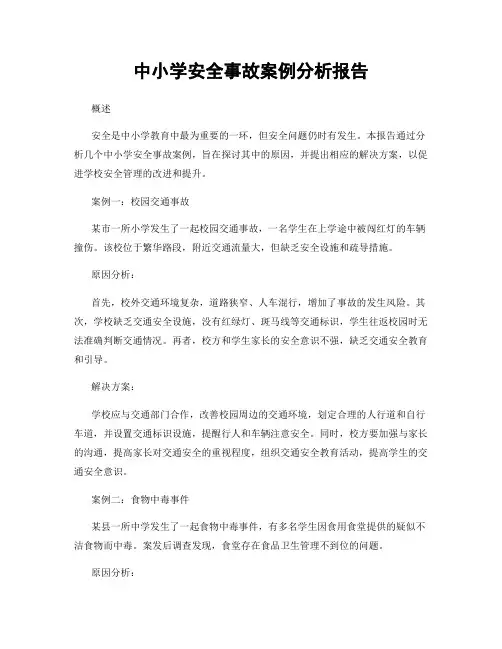 中小学安全事故案例分析报告