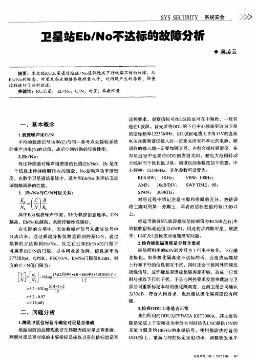 卫星站Eb／No：不达标的故障分析