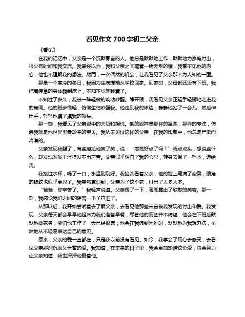 看见作文700字初二父亲