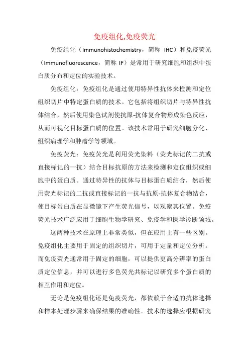 免疫组化,免疫荧光