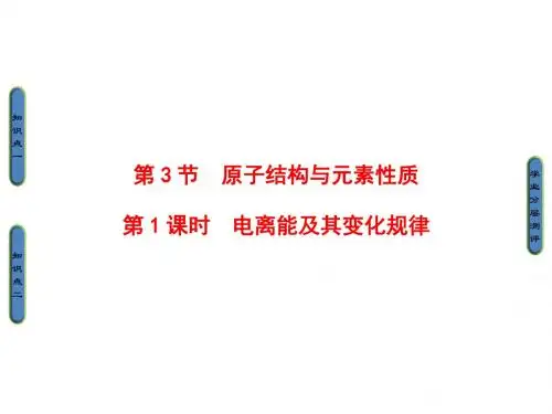 第1章原子结构第3节第1课时电离能及其变化规律-鲁科版高中化学选修3课件