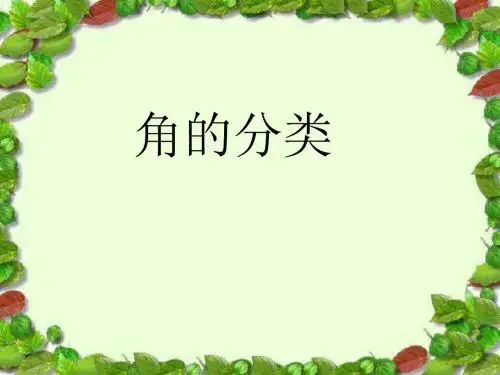角的分类