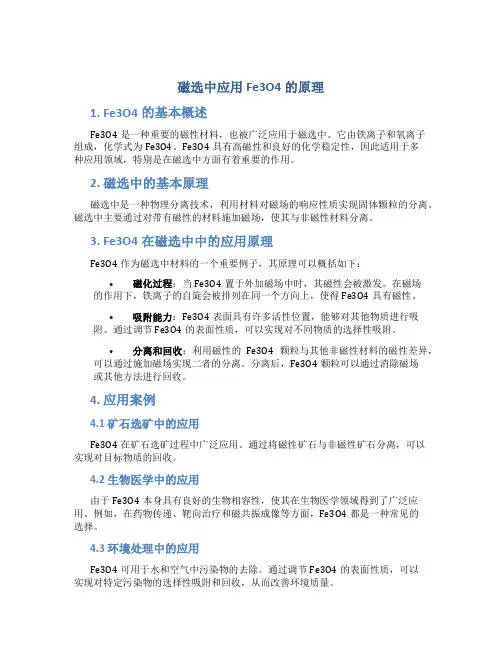磁选中应用fe3o4的原理