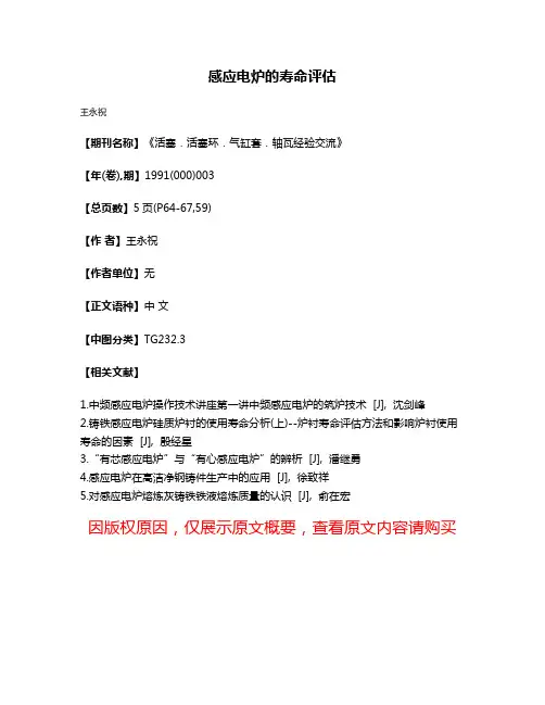 感应电炉的寿命评估