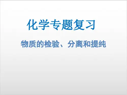 中考二轮专题复习- 物质的检验、分离和提纯PPT优秀课件