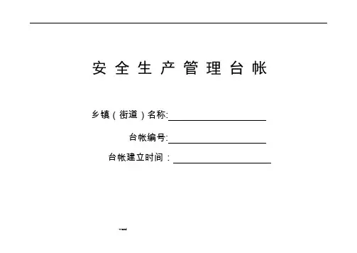 乡镇(街道)安全生产管理台帐