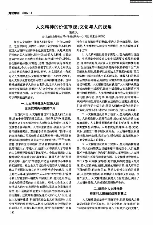 人文精神的价值审视：文化与人的视角