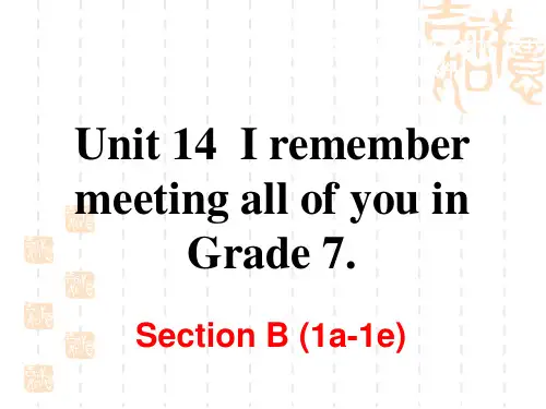 新目标九年级英语Unit14 Section B (1a-1e)课件