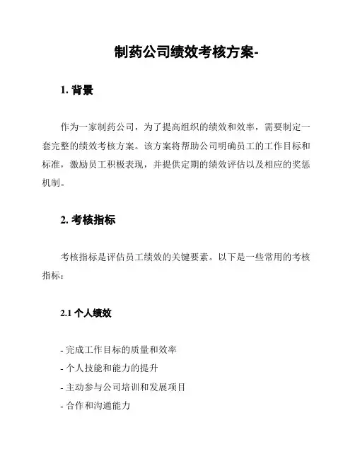 制药公司绩效考核方案-