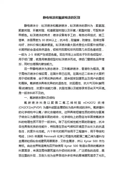 静电喷涂和氟碳喷涂的区别