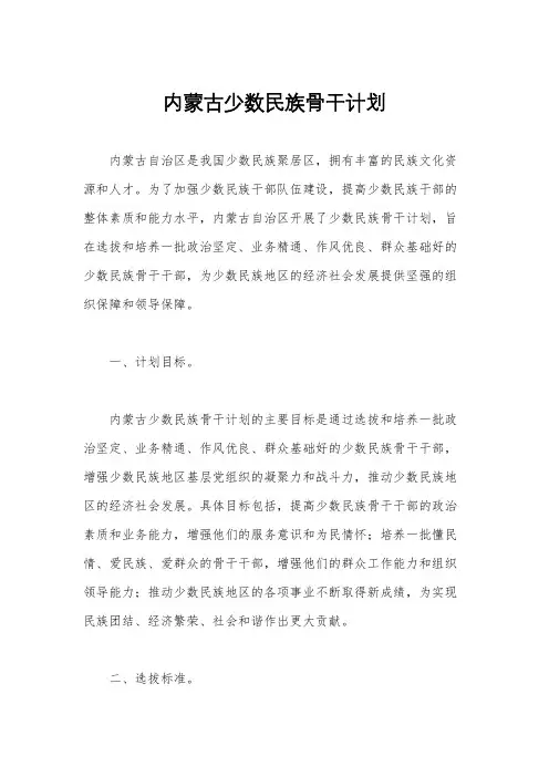 内蒙古少数民族骨干计划
