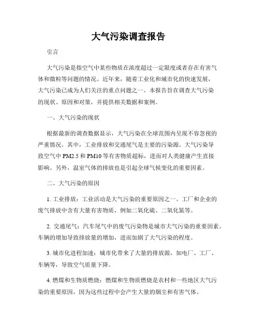 大气污染调查报告