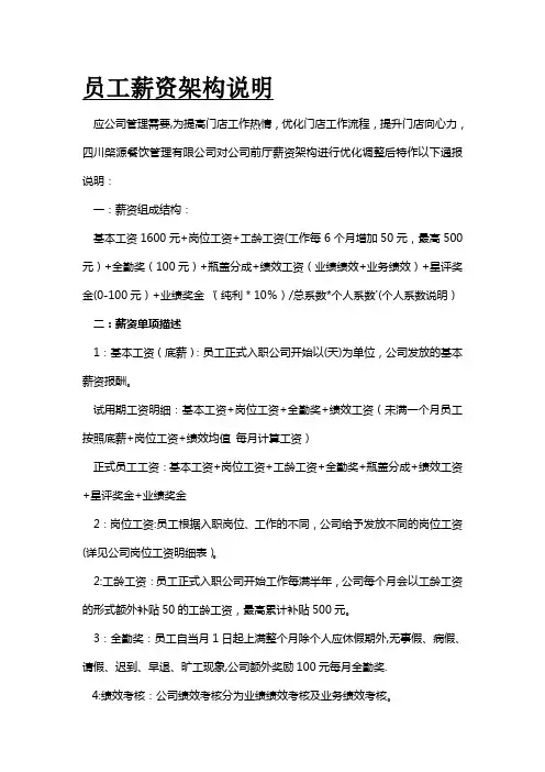 员工薪资架构说明【范本模板】