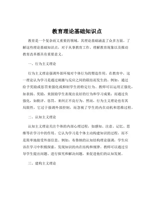 教育理论基础知识点