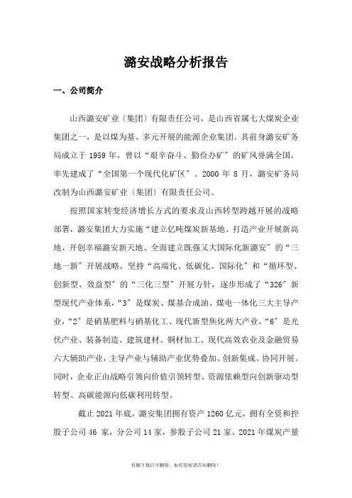 潞安战略分析报告