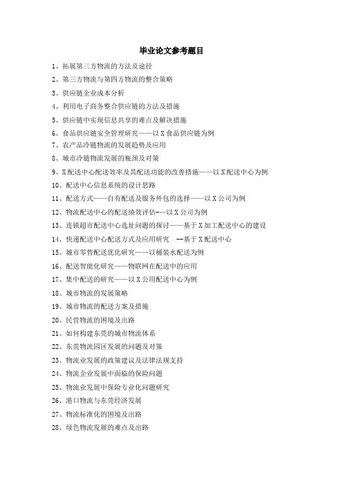 毕业论文参考题目—【范本模板】
