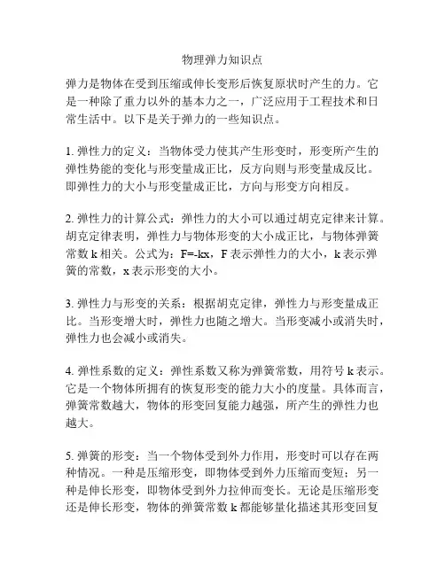 物理弹力知识点