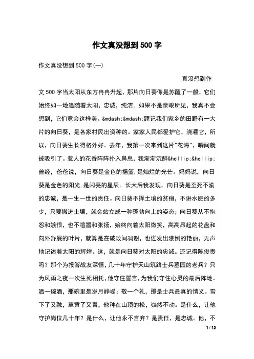 作文真没想到500字