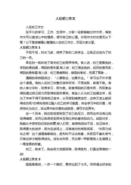 人在初三作文
