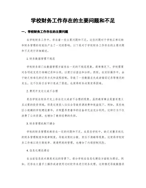 学校财务工作存在的主要问题和不足 (4)