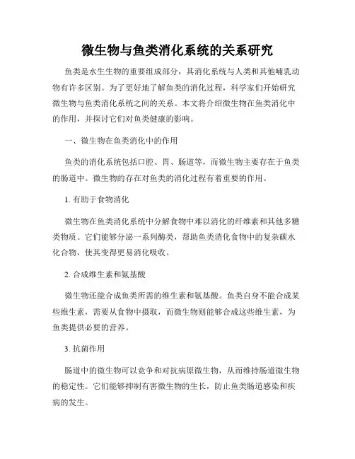 微生物与鱼类消化系统的关系研究