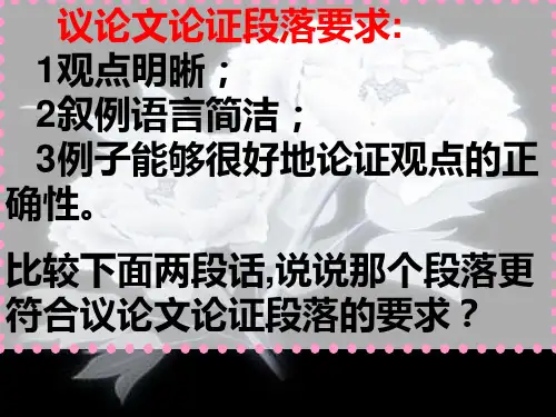 高考语文高考作文难点突破议论文论证段落写作课件