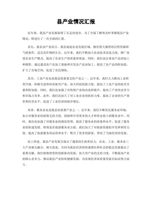 县产业情况汇报