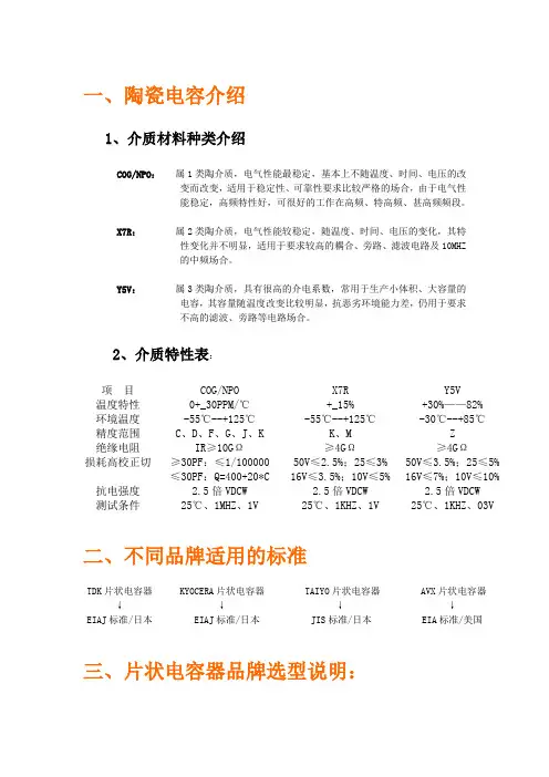 陶瓷电容介绍(最全)word资料