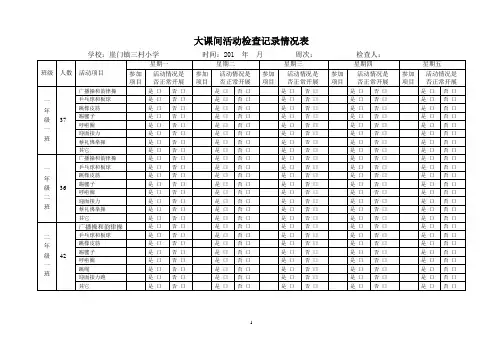 大课间活动检查记录情况表