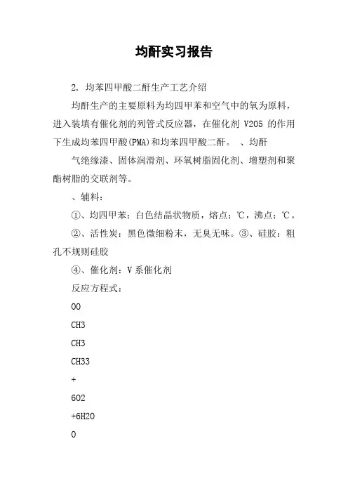 均酐实习报告