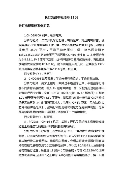 长虹液晶电视维修18列