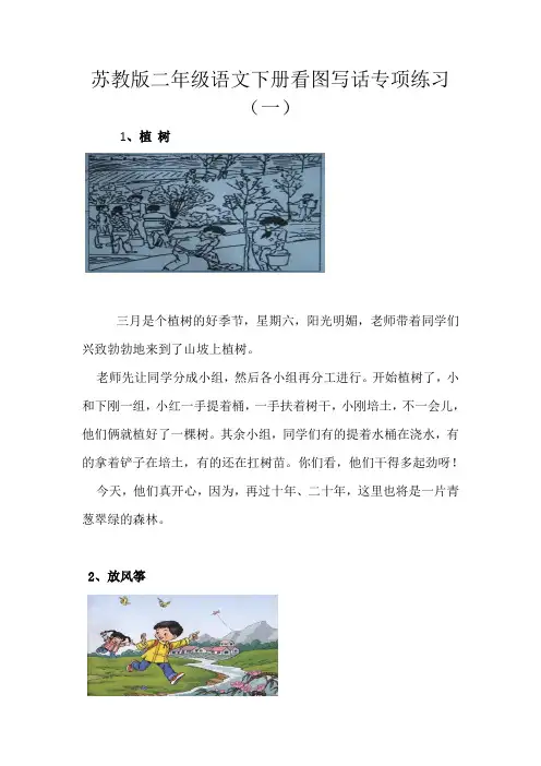 2019苏教版二年级语文下册看图写话专项练习(三套)