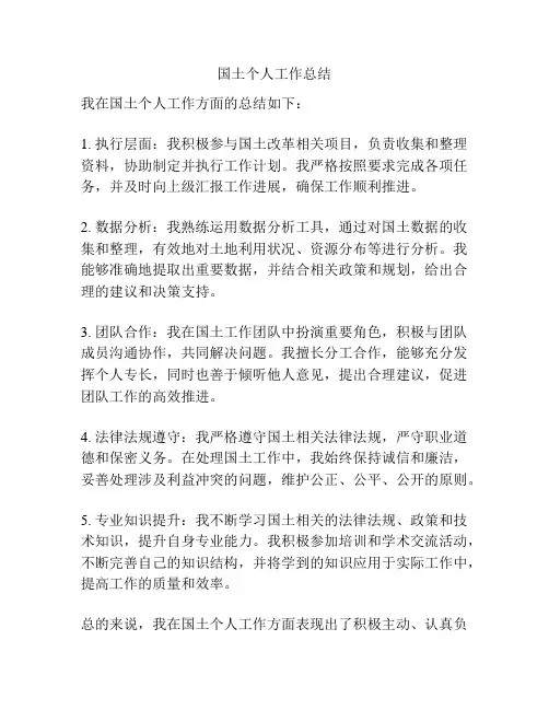 国土个人工作总结