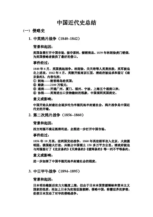 中国近代史总结
