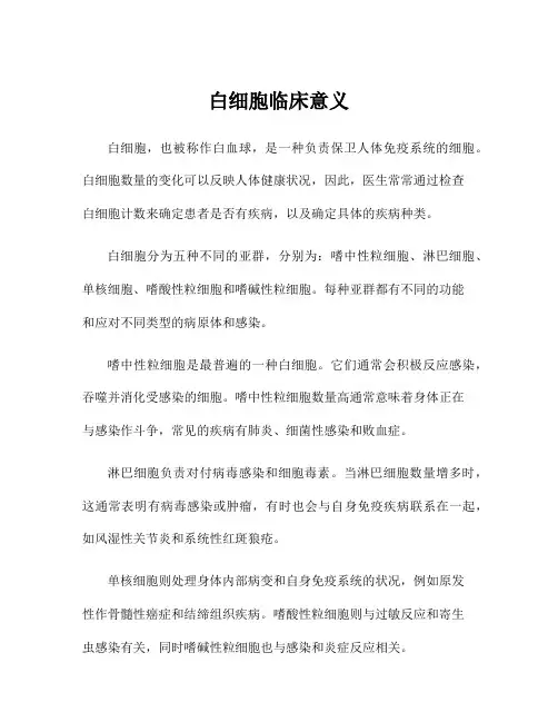 白细胞临床意义