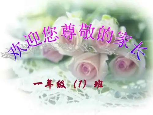 一(1)班家长会班主任发言稿PPT