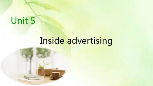 2019-2020学年人教版高中英语选修九同步课件：Unit 5 Inside advertising Period 3