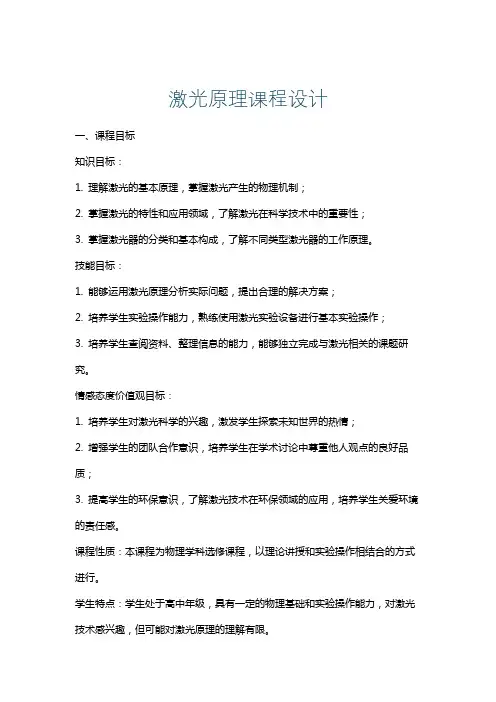 激光原理课程设计