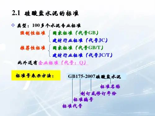 硅酸盐水泥的标准