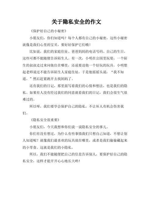 关于隐私安全的作文