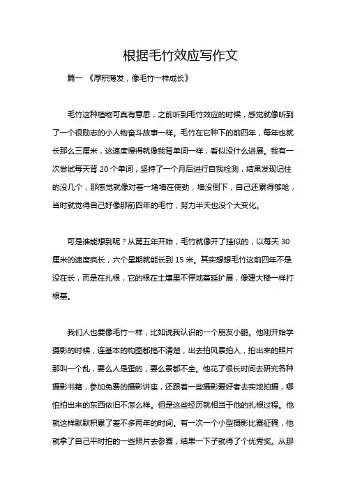 根据毛竹效应写作文