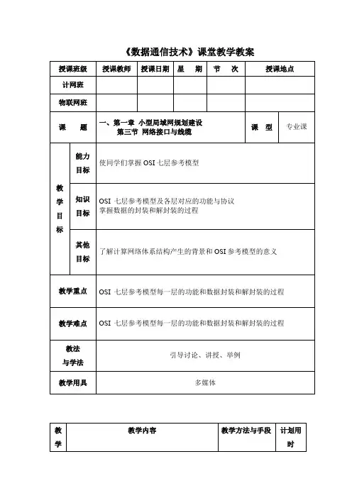 数据通信-OSI参考模型教案