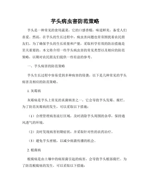 芋头病虫害防范策略