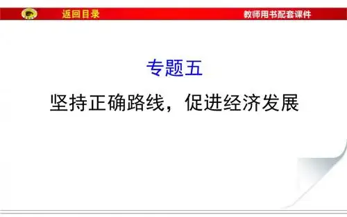 九年级政治复习专题5坚持正确路线,促进经济发展