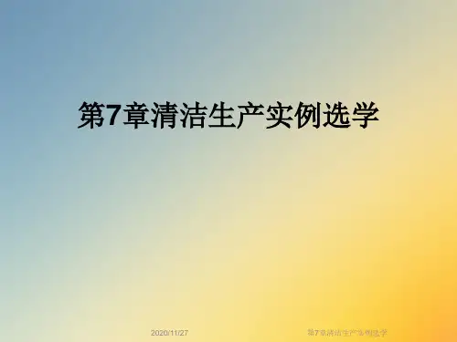 第7章清洁生产实例选学