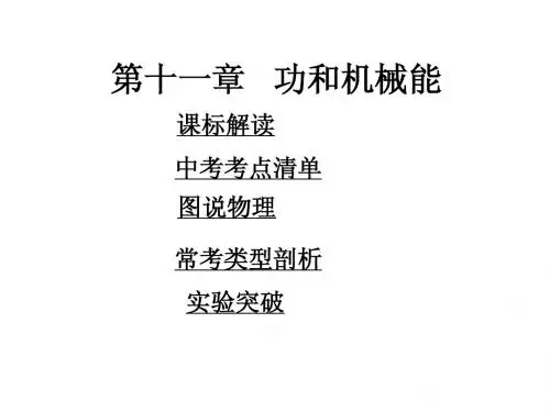 2014年人教版中考物理复习11.第十一章  功和机械能