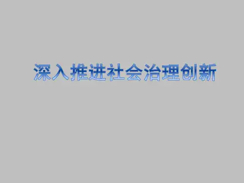 深入推进社会治理创新 PPT
