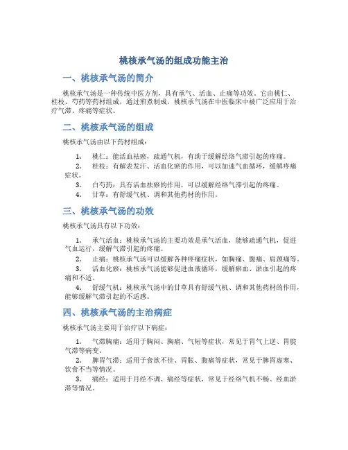 桃核承气汤的组成功能主治